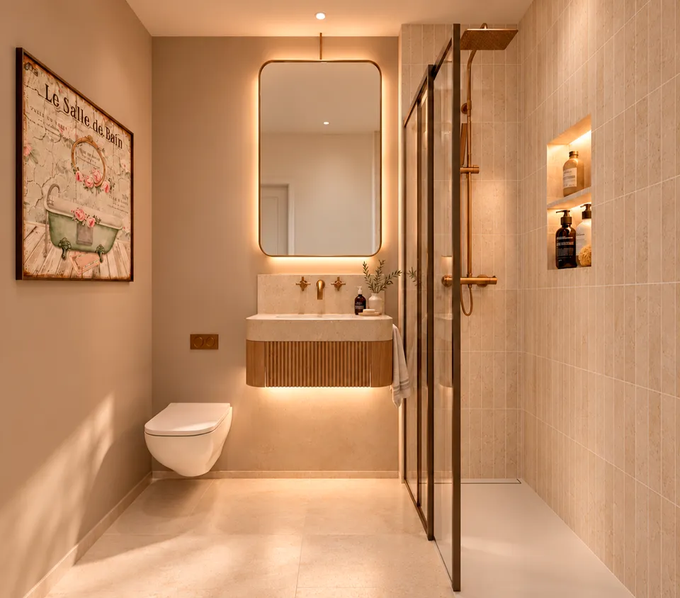 ABA Homes Playa II — baño principal (infografía)
