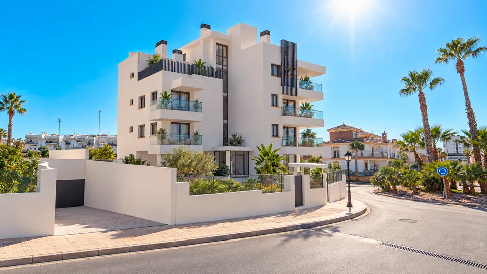 ABA Homes Playa II — fachada del edificio de 10 viviendas en Santa Rosa, Torrox-Costa (infografía)