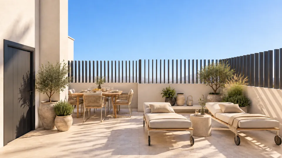 ABA Homes Playa II — solárium privado de un ático (infografía)