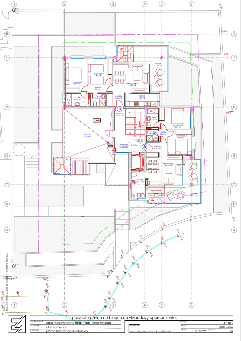 Top floor · penthouses A and B